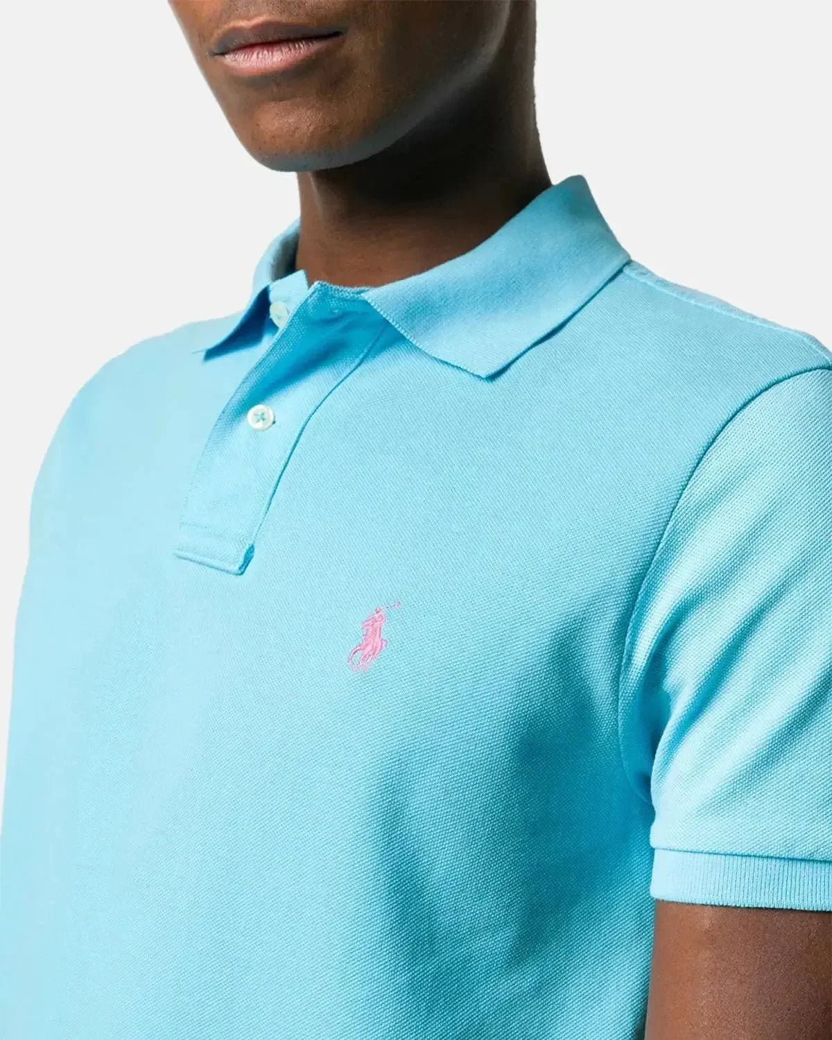 RALPH LAUREN CUSTOM SLIM FIT MESH POLO SHIRT TURQUOISE NOVA – RALPH-LAUREN-710782592-023-S | Studio DOS by Designer Outlet Sales