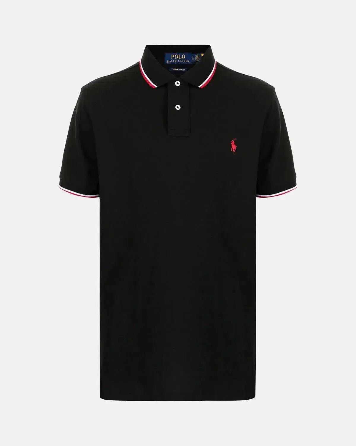 RALPH LAUREN CUSTOM SLIM FIT MESH TIPPED POLO SHIRT BLACK – RALPH-LAUREN-710842621-001-S | Studio DOS by Designer Outlet Sales