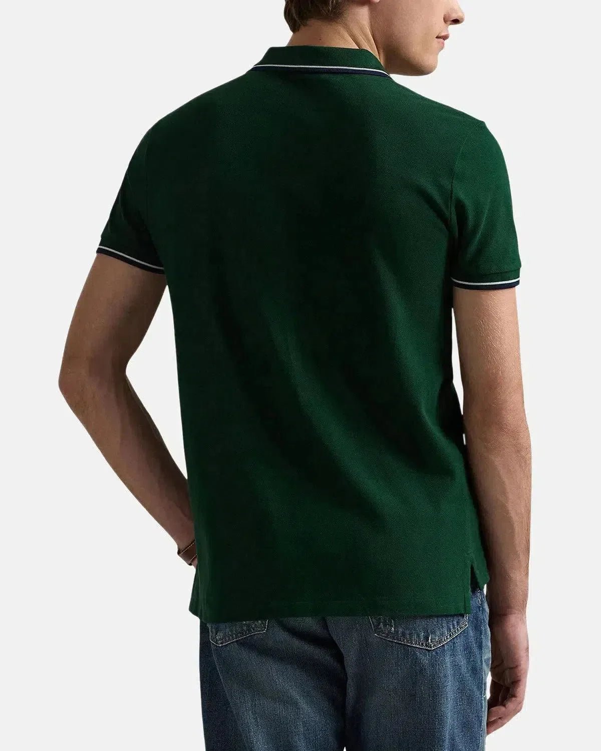 RALPH LAUREN CUSTOM SLIM FIT MESH TIPPED POLO SHIRT MOSS – RALPH-LAUREN-710842621-043-S | Studio DOS by Designer Outlet Sales