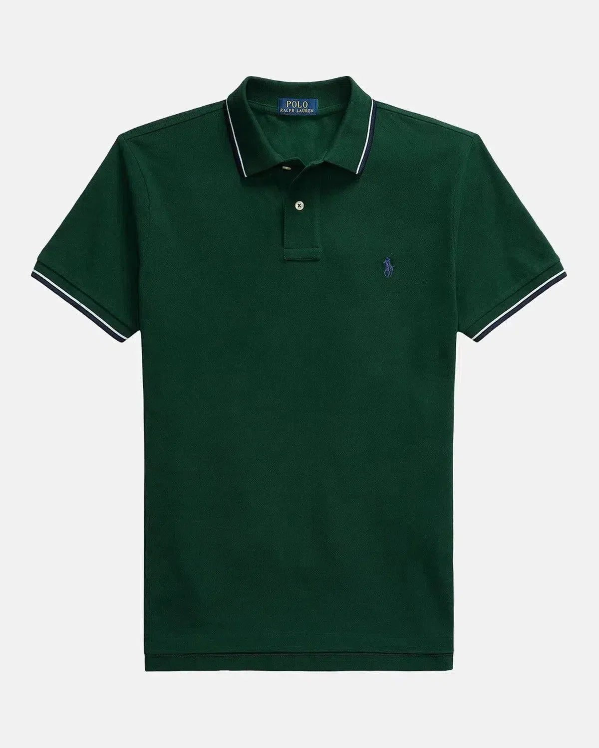 RALPH LAUREN CUSTOM SLIM FIT MESH TIPPED POLO SHIRT MOSS – RALPH-LAUREN-710842621-043-S | Studio DOS by Designer Outlet Sales