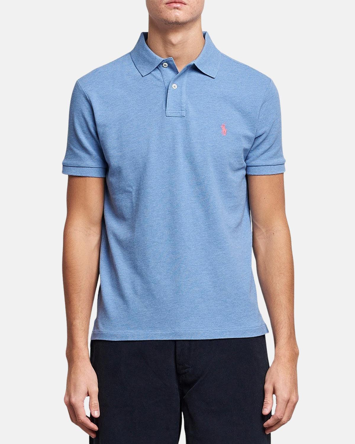 RALPH LAUREN CUSTOM SLIM FIT POLO SHIRT SOFT ROYAL HEATHER – RALPH LAUREN-710680784-262-S | Studio DOS by Designer Outlet Sales