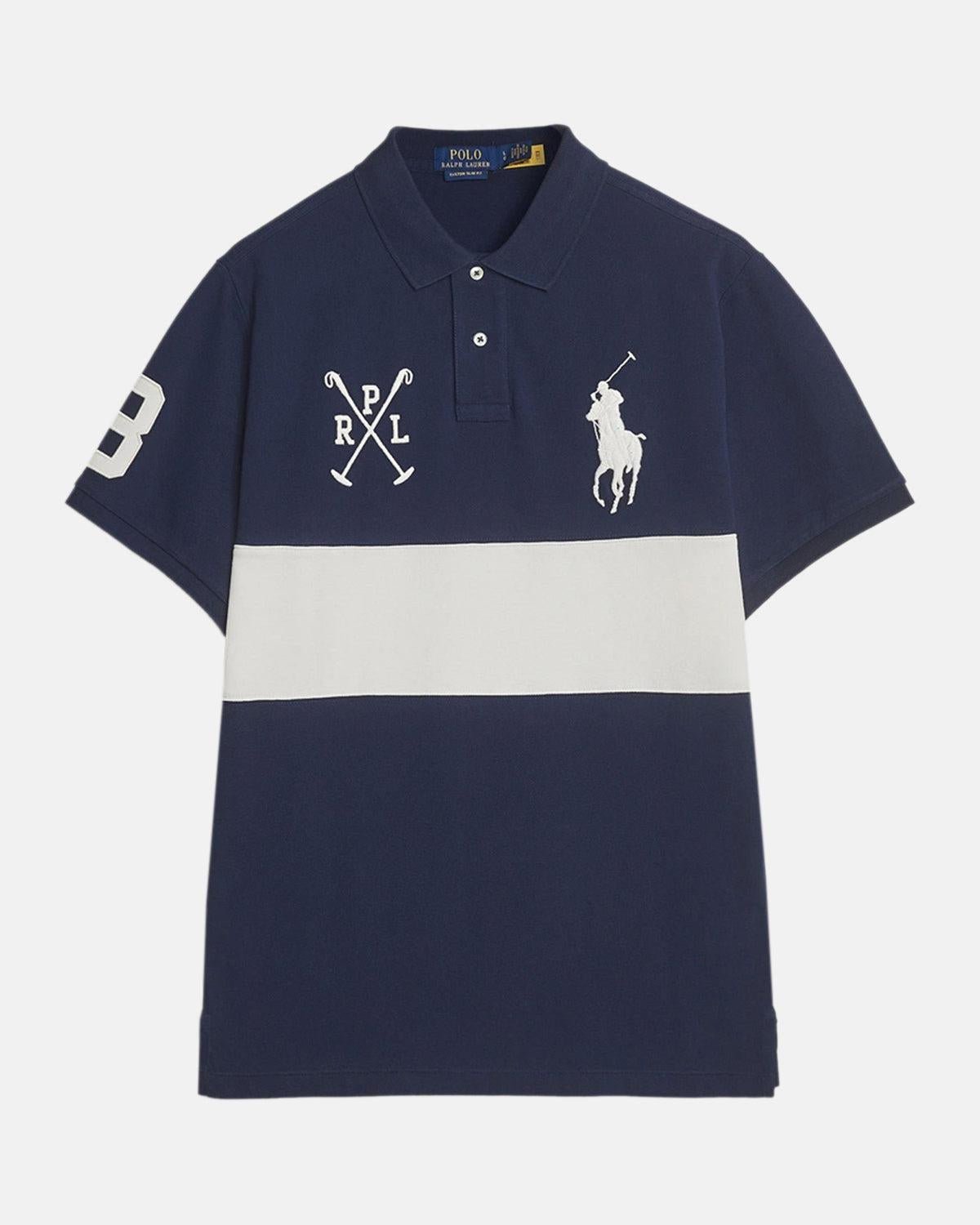 RALPH LAUREN CUSTOM SLIM FIT TEAM COLOURS POLO SHIRT NEWPORT NAVY NEVIS – RALPH-LAUREN-710978079-001-M | Studio DOS by Designer Outlet Sales