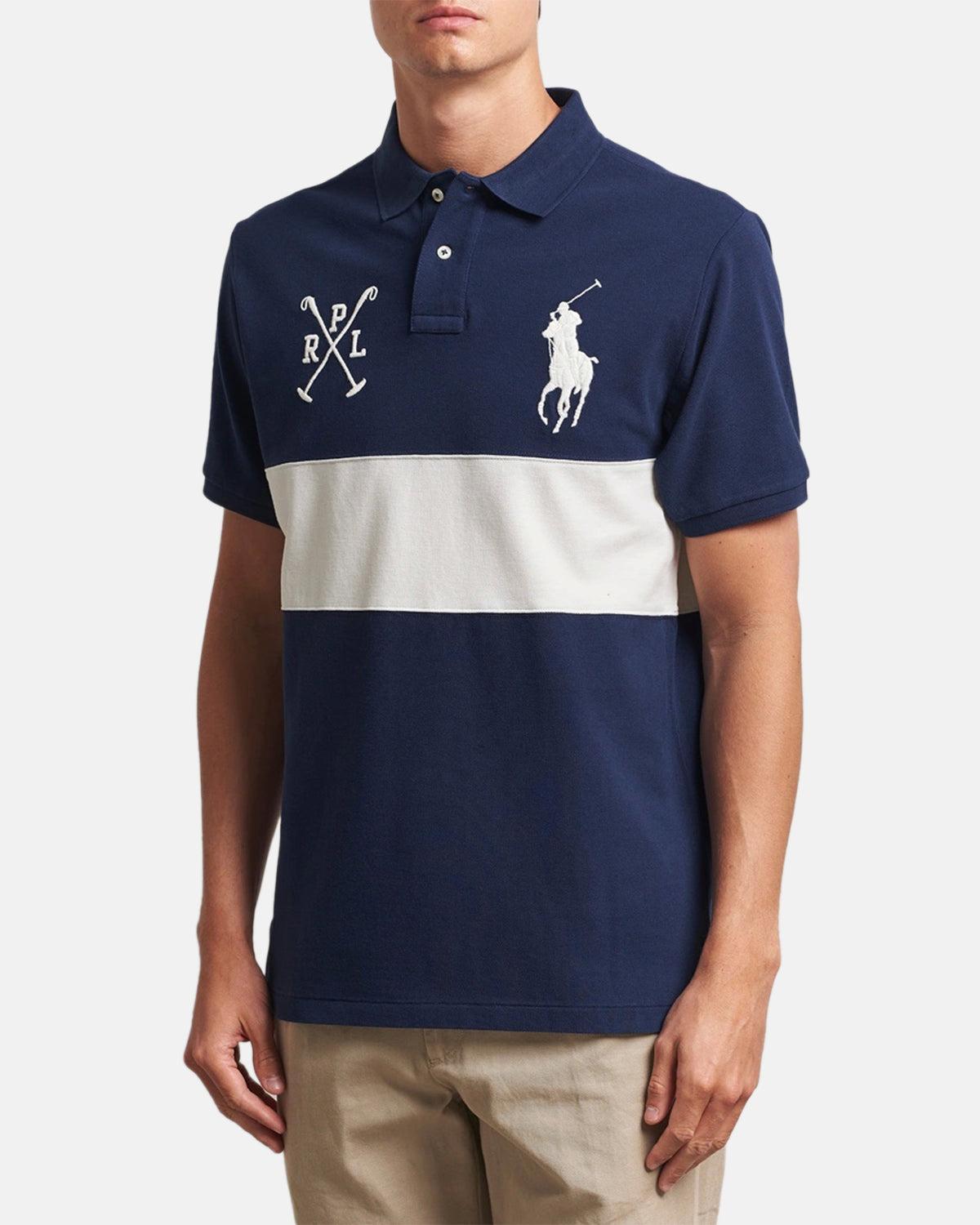 RALPH LAUREN CUSTOM SLIM FIT TEAM COLOURS POLO SHIRT NEWPORT NAVY NEVIS – RALPH-LAUREN-710978079-001-M | Studio DOS by Designer Outlet Sales