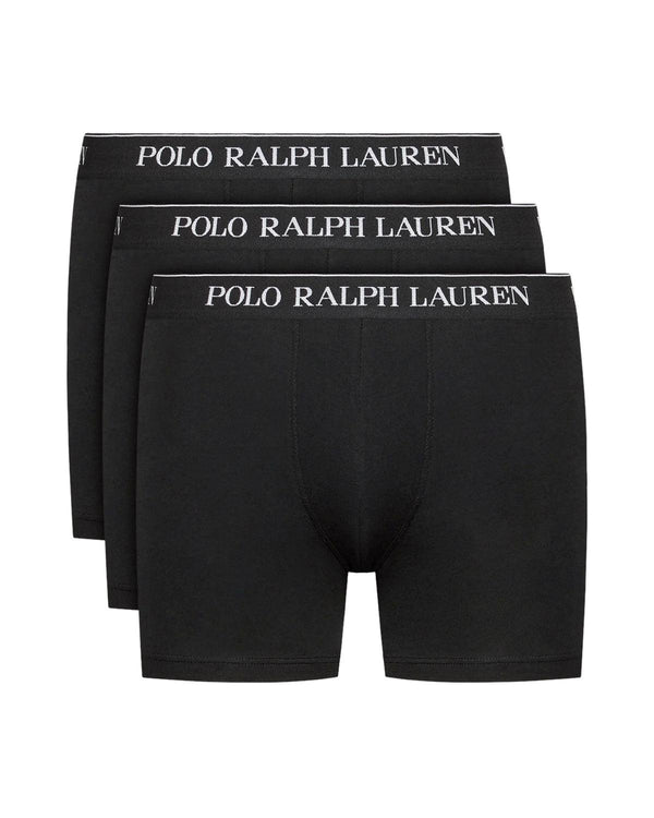RALPH LAUREN MENS 3 PACK BOXER BRIEF TRUNKS POLO BLACK-Designer Outlet Sales
