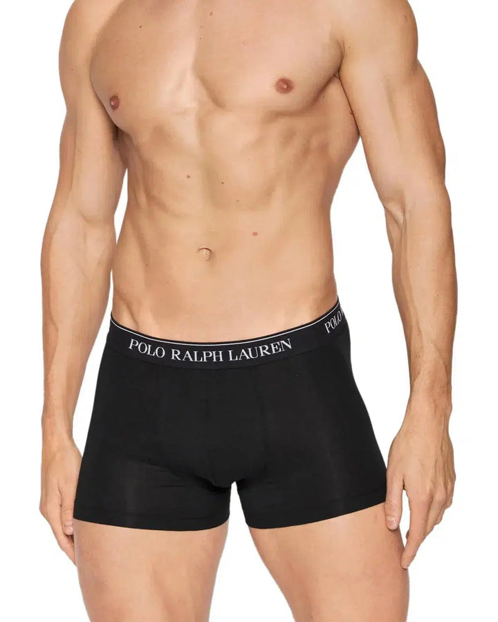 RALPH LAUREN MENS 3 PACK CLASSIC TRUNKS BLACK MIXED GREEN-Designer Outlet Sales