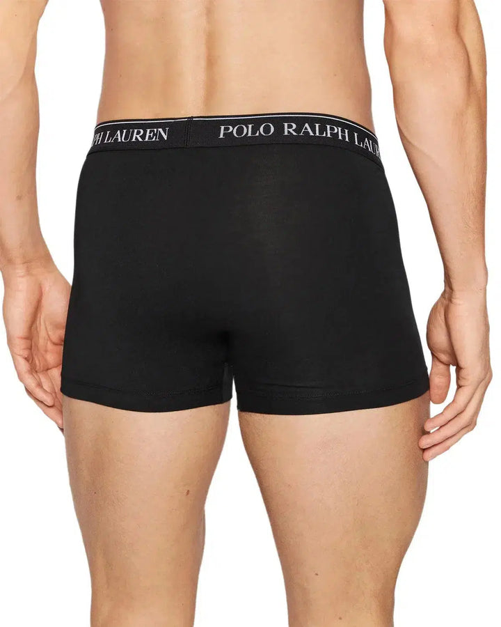 RALPH LAUREN MENS 3 PACK CLASSIC TRUNKS BLACK MIXED GREEN-Designer Outlet Sales