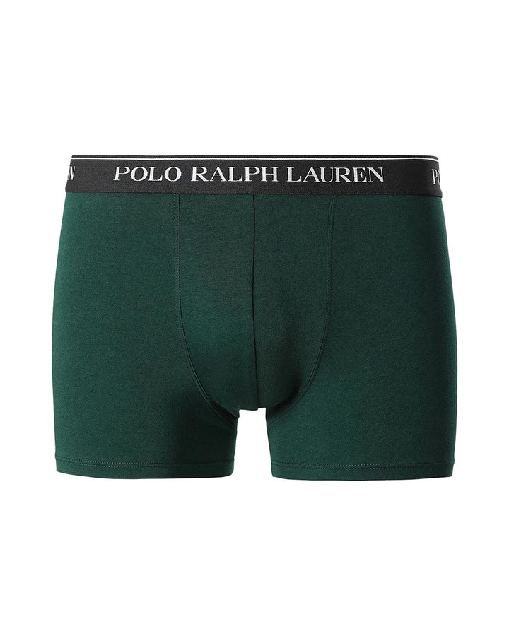 RALPH LAUREN MENS 3 PACK CLASSIC TRUNKS BLACK MIXED GREEN-Designer Outlet Sales