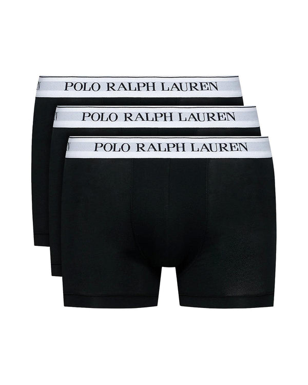 RALPH LAUREN MENS 3 PACK CLASSIC TRUNKS BLACK WHITE-Designer Outlet Sales