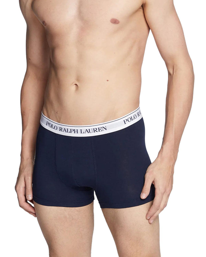 RALPH LAUREN MENS 3 PACK CLASSIC TRUNKS NAVY PATTERN-Designer Outlet Sales