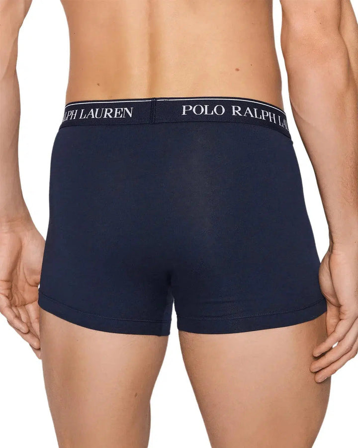 RALPH LAUREN MENS 3 PACK CLASSIC TRUNKS NAVY RED WHITE-Designer Outlet Sales