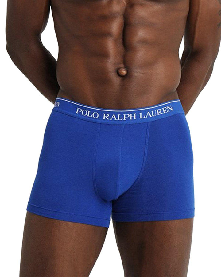 RALPH LAUREN MENS 3 PACK CLASSIC TRUNKS ROYAL AERIAL NAVY-Designer Outlet Sales