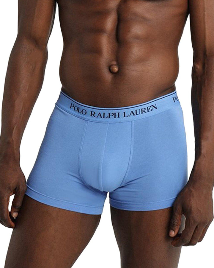 RALPH LAUREN MENS 3 PACK CLASSIC TRUNKS ROYAL AERIAL NAVY-Designer Outlet Sales