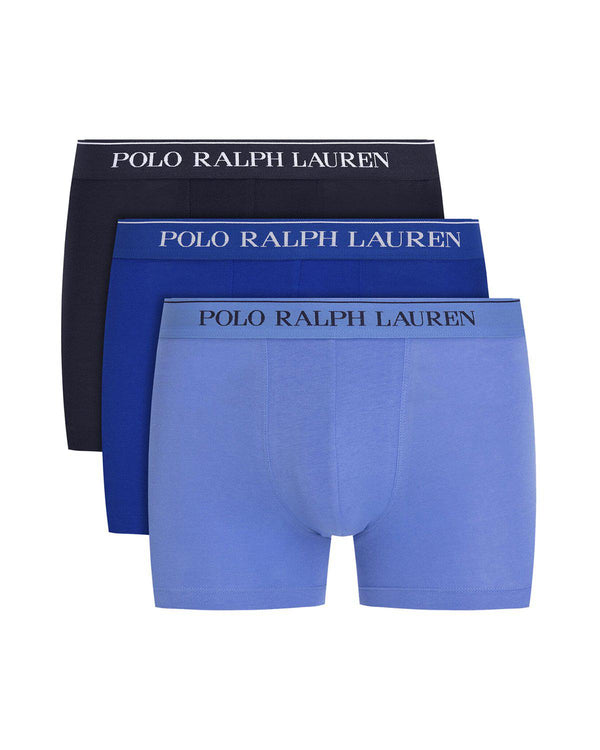 RALPH LAUREN MENS 3 PACK CLASSIC TRUNKS ROYAL AERIAL NAVY-Designer Outlet Sales