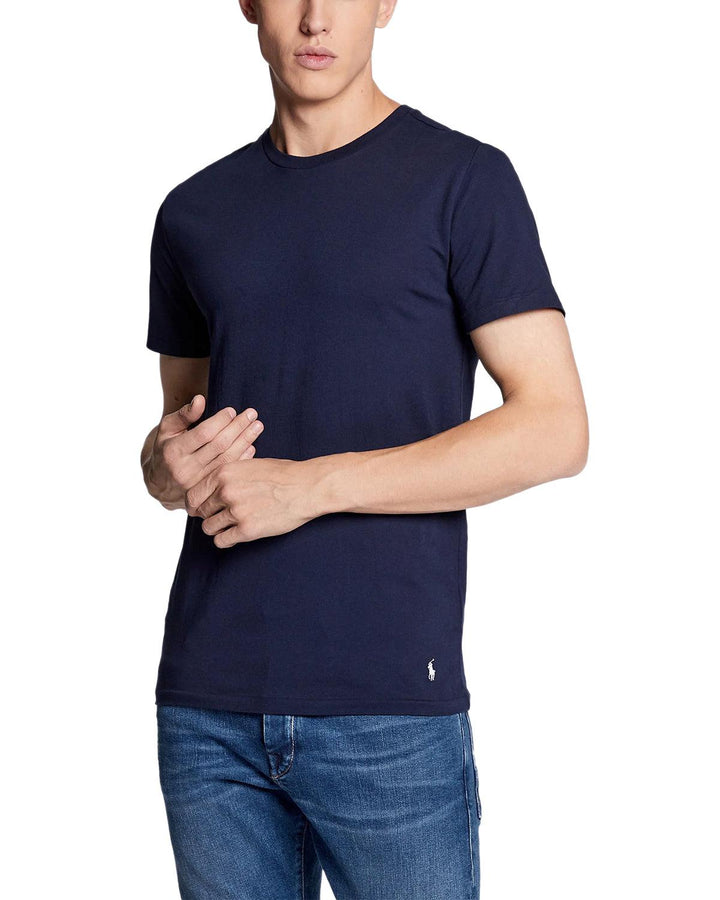 RALPH LAUREN MENS 3 PACK SLIM FIT T-SHIRTS NAVY-Designer Outlet Sales