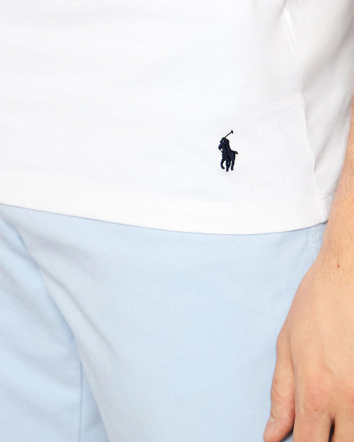 RALPH LAUREN MENS 3 PACK SLIM FIT T-SHIRTS WHITE-Designer Outlet Sales
