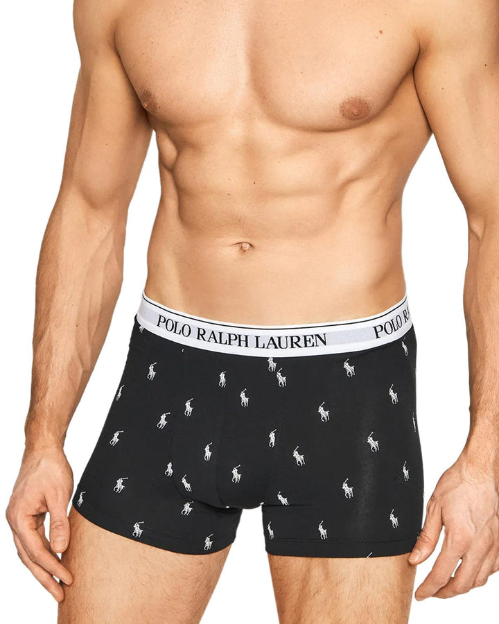 RALPH LAUREN MENS 5 PACK CLASSIC TRUNKS BLACK GREY WHITE-Designer Outlet Sales