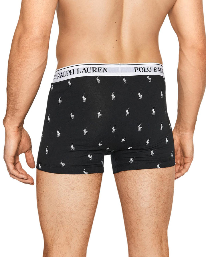 RALPH LAUREN MENS 5 PACK CLASSIC TRUNKS BLACK GREY WHITE-Designer Outlet Sales