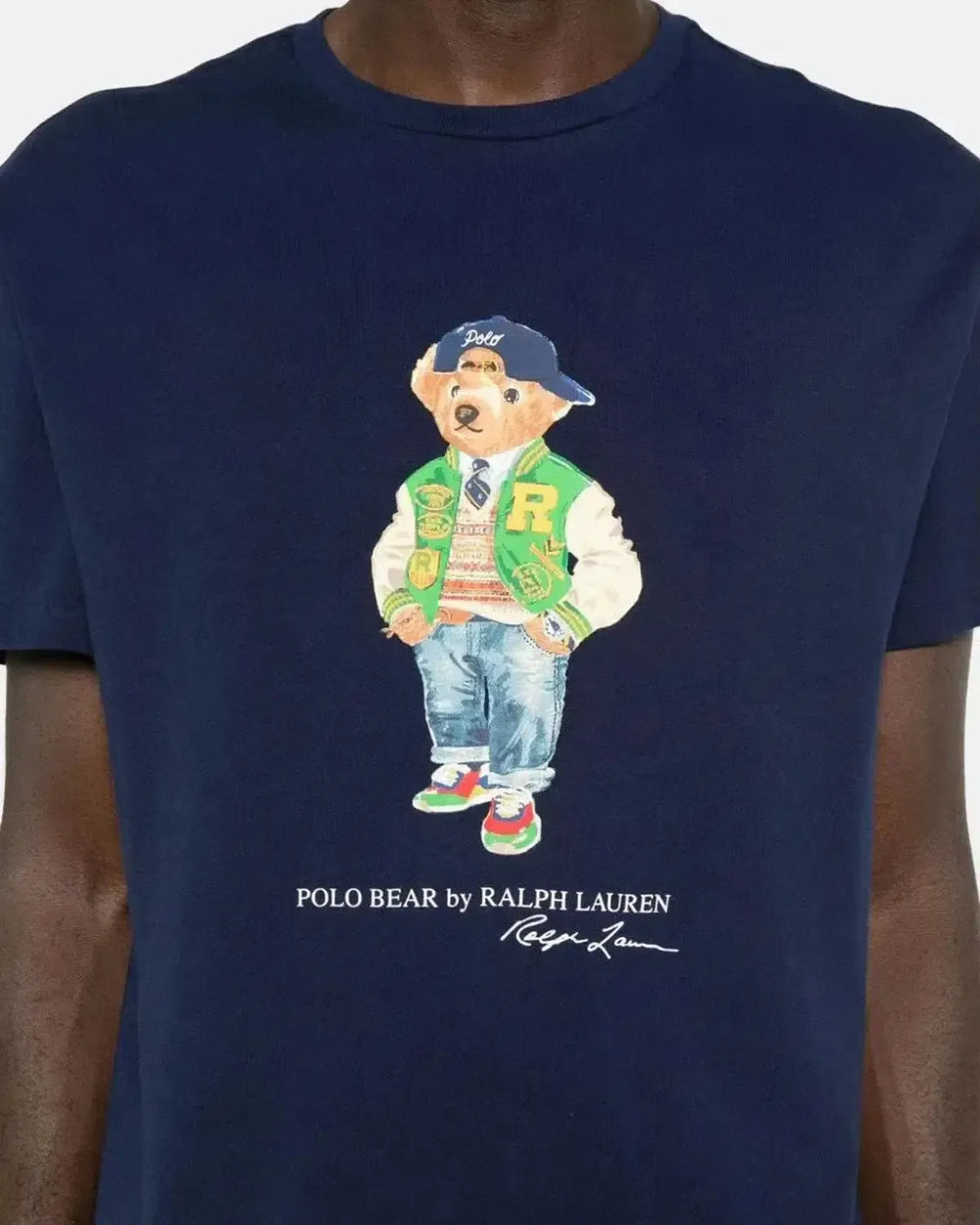 RALPH LAUREN MENS CLASSIC FIT COLLEGE POLO BEAR T-SHIRT NAVY