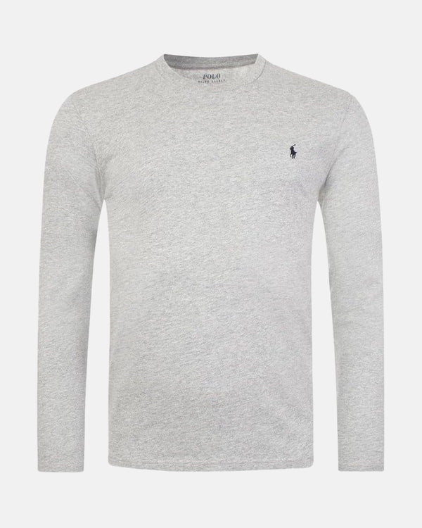 RALPH LAUREN MENS COTTON JERSEY LONG SLEEVE T-SHIRT ANDOVER HEATHER-Designer Outlet Sales