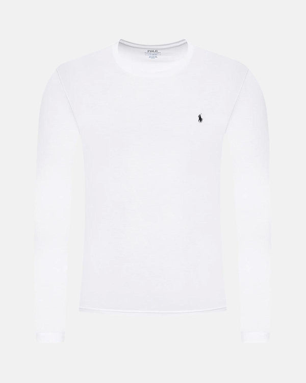 RALPH LAUREN MENS COTTON JERSEY LONG SLEEVE T-SHIRT WHITE-Designer Outlet Sales