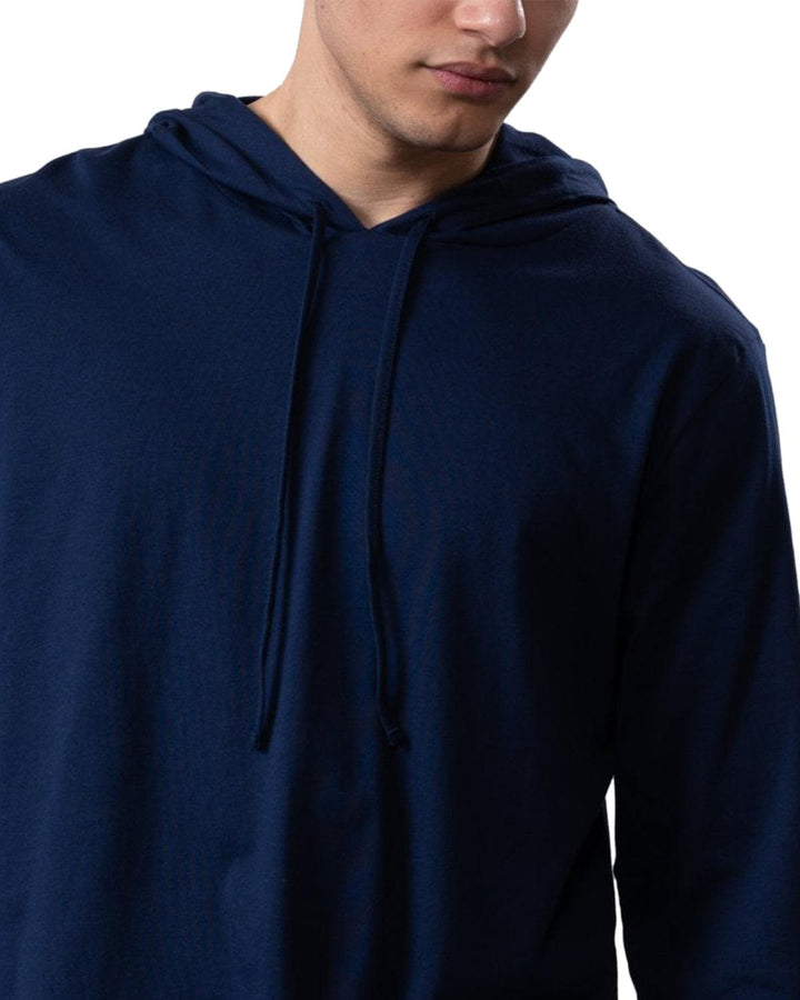 RALPH LAUREN MENS COTTON JERSEY SLEEP HOODIE CRUISE NAVY-Designer Outlet Sales