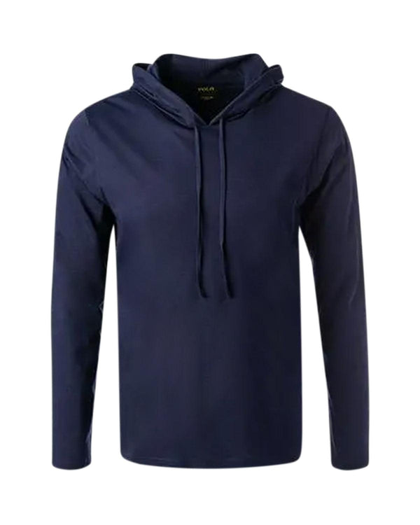 RALPH LAUREN MENS COTTON JERSEY SLEEP HOODIE CRUISE NAVY-Designer Outlet Sales