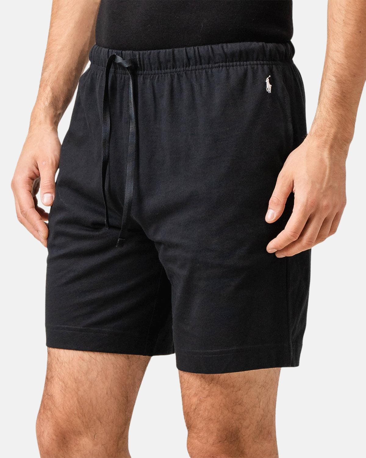 RALPH LAUREN MENS COTTON JERSEY SLEEP SHORTS BLACK Designer Outlet Sales