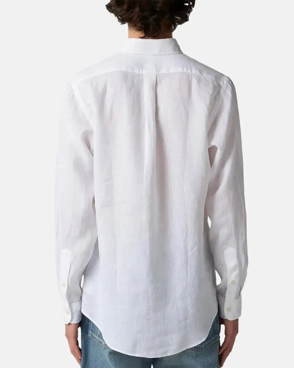 RALPH LAUREN MENS CUSTOM FIT LINEN SHIRT CERAMIC WHITE – RALPH-LAUREN-710966294-003-S | Studio DOS by Designer Outlet Sales