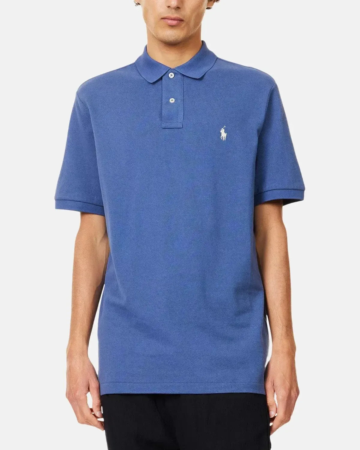 RALPH LAUREN MENS CUSTOM SLIM FIT MESH POLO SHIRT EARTH BLUE – RALPH-LAUREN-710680784-434-M | Studio DOS by Designer Outlet Sales