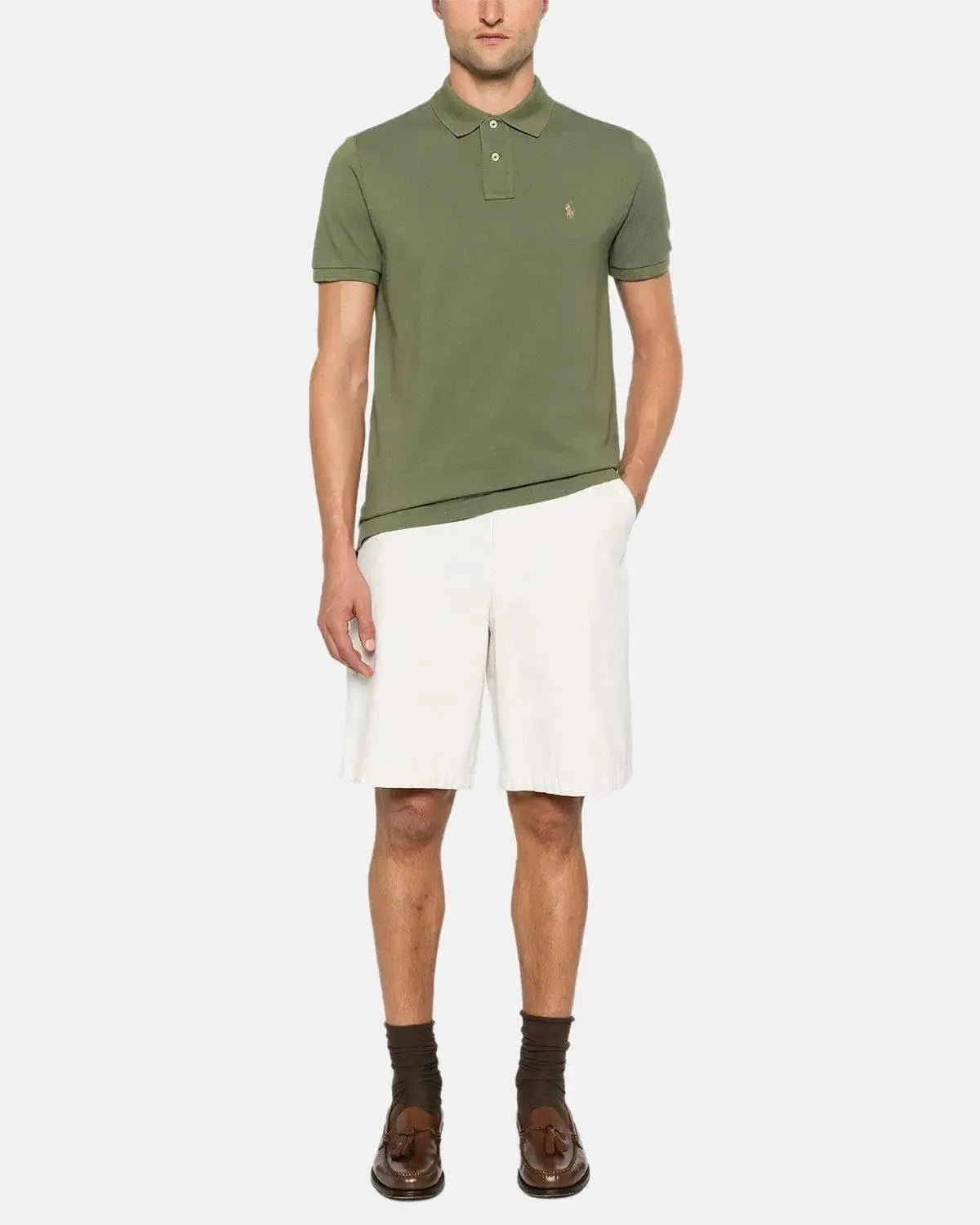 RALPH LAUREN MENS CUSTOM SLIM FIT MESH POLO SHIRT GARDEN TRAIL – RALPH-LAUREN-710680784-403-S | Studio DOS by Designer Outlet Sales