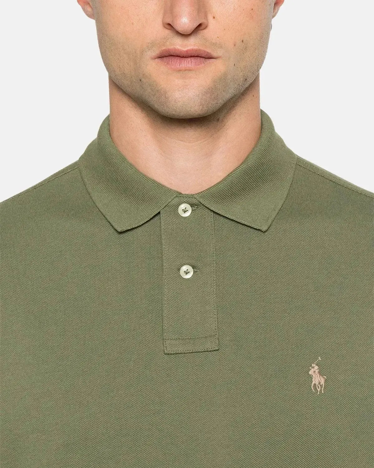 RALPH LAUREN MENS CUSTOM SLIM FIT MESH POLO SHIRT GARDEN TRAIL – RALPH-LAUREN-710680784-403-S | Studio DOS by Designer Outlet Sales