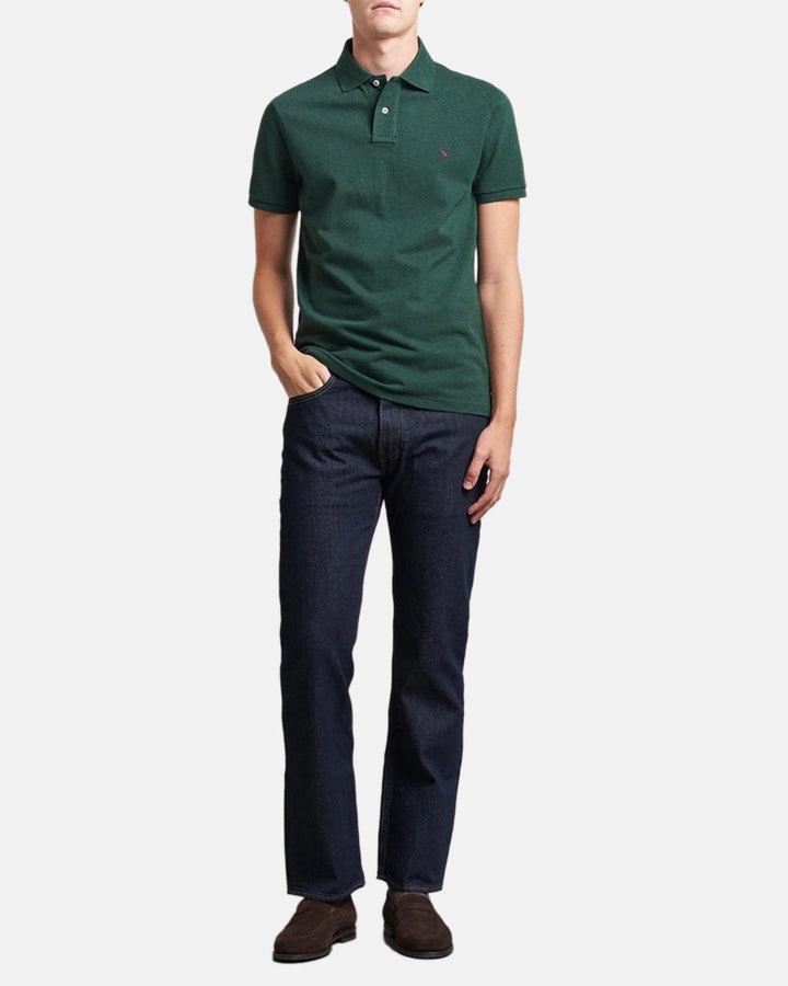 RALPH LAUREN MENS CUSTOM SLIM FIT MESH POLO SHIRT SCOTCH PINE HEATHER-Designer Outlet Sales