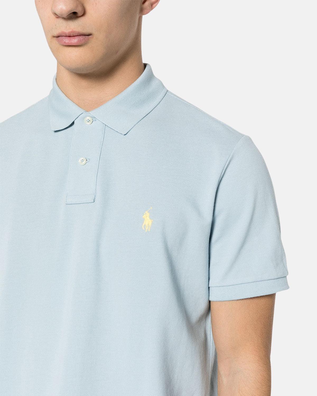 RALPH LAUREN MENS CUSTOM SLIM FIT POLO SHIRT ALPINE BLUE Designer Outlet Sales