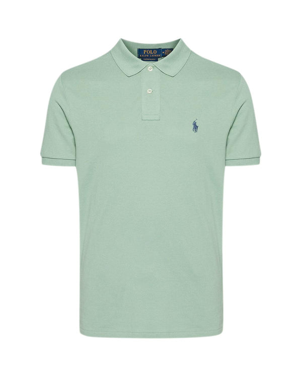 RALPH LAUREN MENS CUSTOM SLIM FIT POLO SHIRT FADED MINT-Designer Outlet Sales