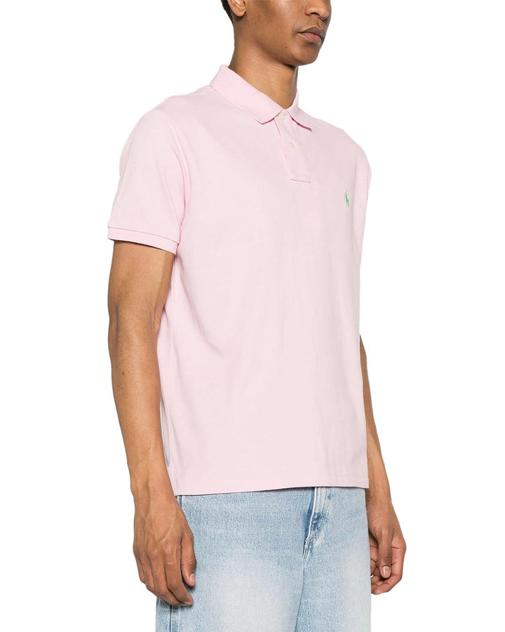 RALPH LAUREN MENS CUSTOM SLIM FIT POLO SHIRT GARDEN PINK-Designer Outlet Sales