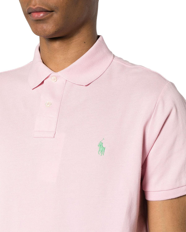 RALPH LAUREN MENS CUSTOM SLIM FIT POLO SHIRT GARDEN PINK-Designer Outlet Sales