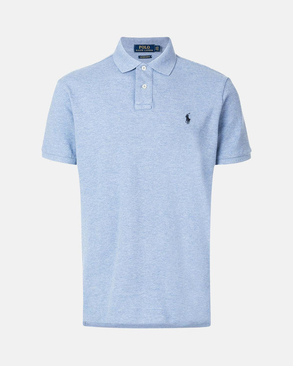 RALPH LAUREN MENS CUSTOM SLIM FIT POLO SHIRT JAMAICA BLUE-Designer Outlet Sales