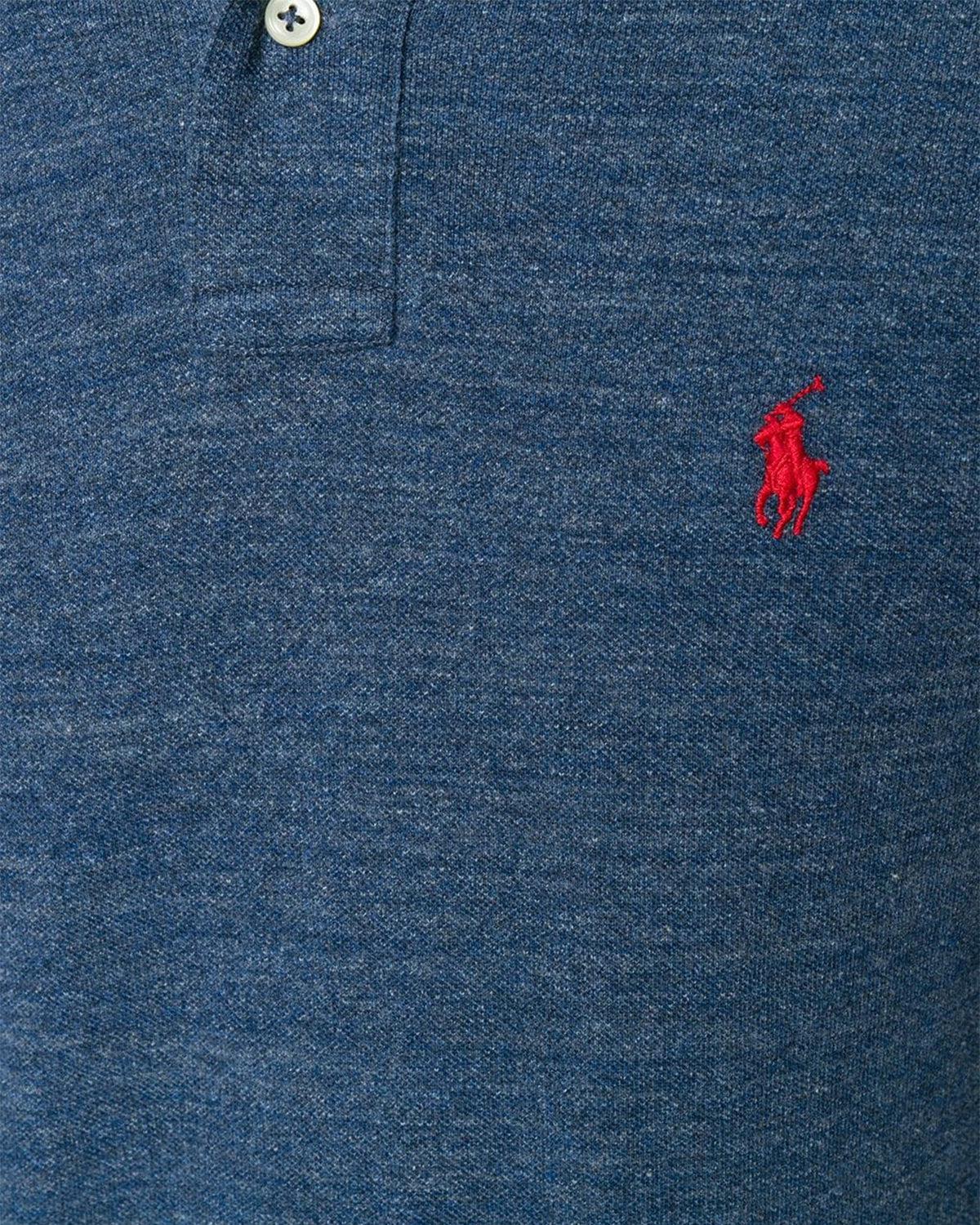 RALPH LAUREN CUSTOM SLIM FIT POLO SHIRT ROYAL HEATHER