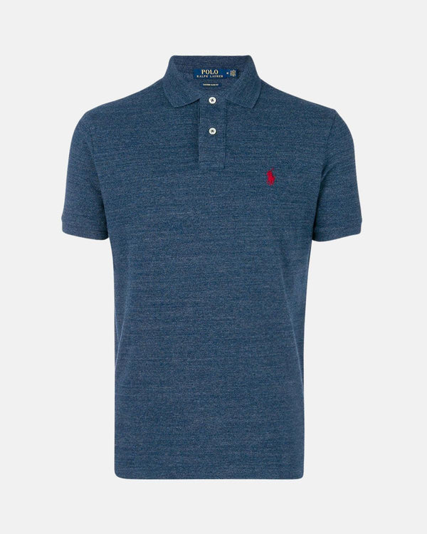 RALPH LAUREN MENS CUSTOM SLIM FIT POLO SHIRT ROYAL HEATHER-Designer Outlet Sales