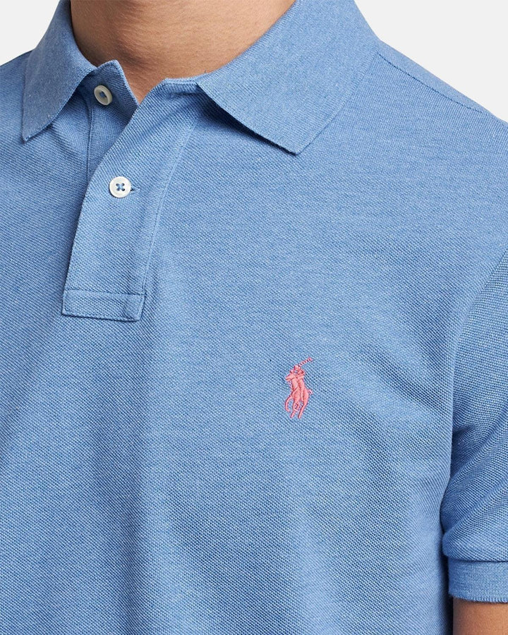 RALPH LAUREN MENS CUSTOM SLIM FIT POLO SHIRT SOFT ROYAL HEATHER-Designer Outlet Sales