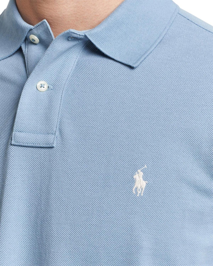 RALPH LAUREN MENS CUSTOM SLIM FIT POLO SHIRT VESSEL BLUE-Designer Outlet Sales