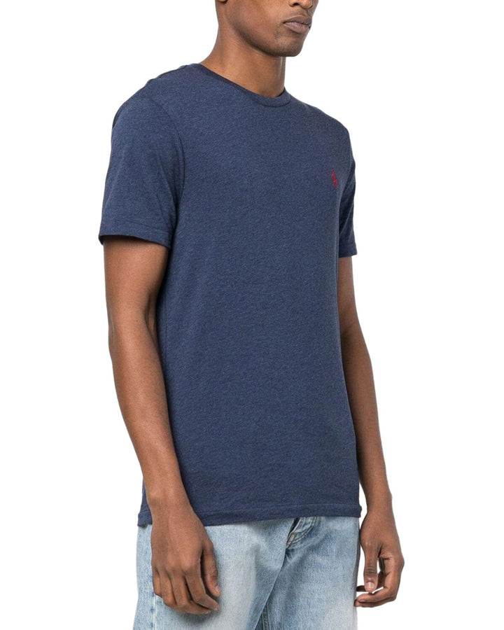 RALPH LAUREN MENS CUSTOM SLIM FIT T-SHIRT SPRING NAVY HEATHER-Designer Outlet Sales