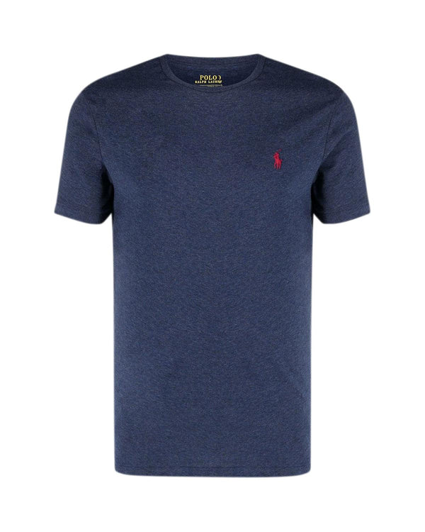 RALPH LAUREN MENS CUSTOM SLIM FIT T-SHIRT SPRING NAVY HEATHER-Designer Outlet Sales