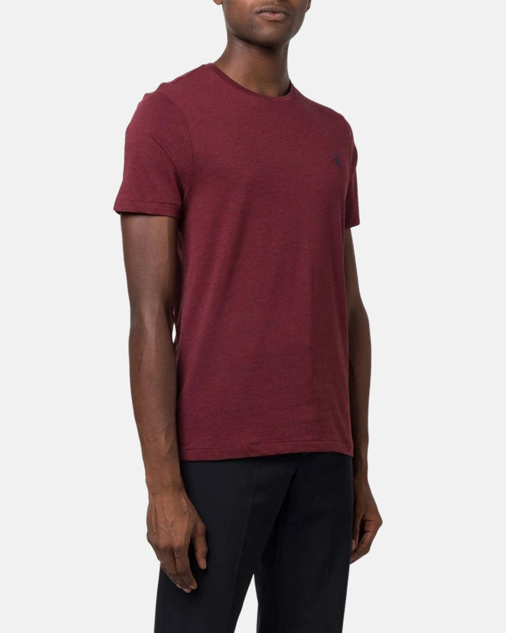 RALPH LAUREN MENS CUSTOM SLIM FIT T-SHIRT SPRING WINE HEATHER-Designer Outlet Sales