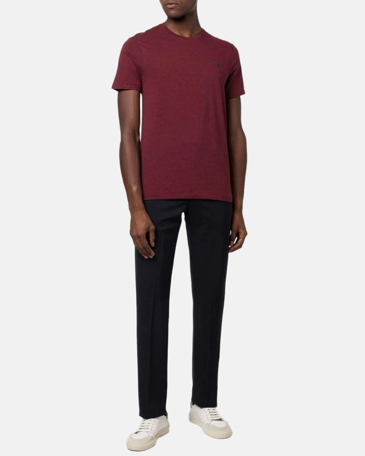 RALPH LAUREN MENS CUSTOM SLIM FIT T-SHIRT SPRING WINE HEATHER-Designer Outlet Sales