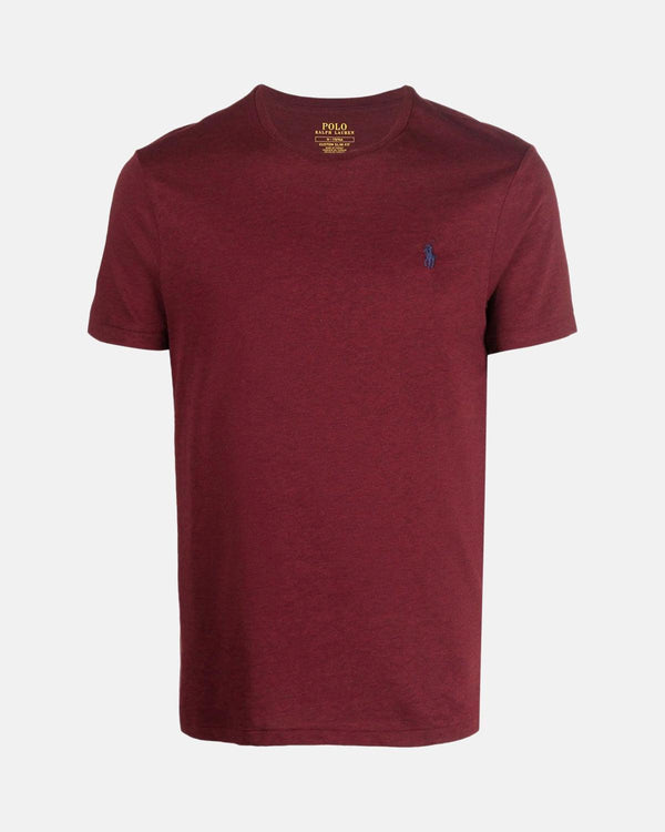 RALPH LAUREN MENS CUSTOM SLIM FIT T-SHIRT SPRING WINE HEATHER-Designer Outlet Sales