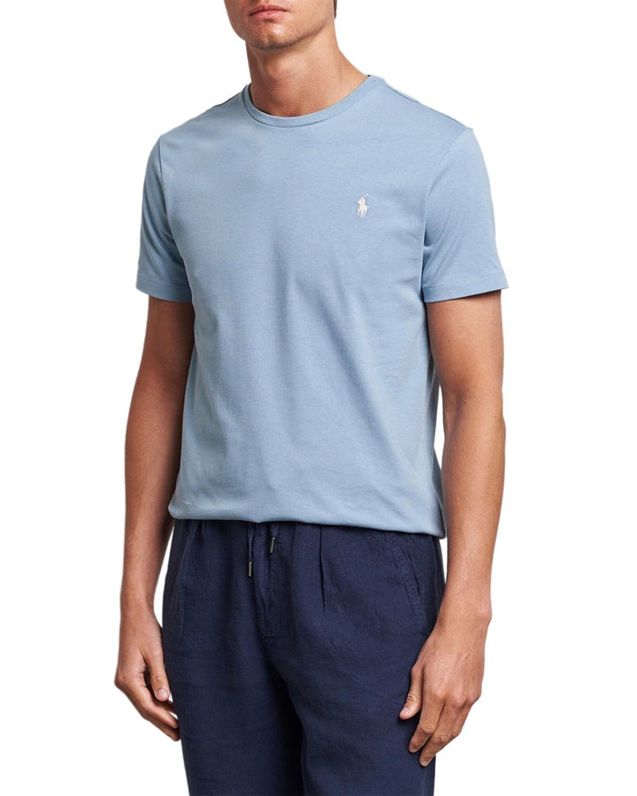 RALPH LAUREN MENS CUSTOM SLIM FIT T-SHIRT VESSEL BLUE-Designer Outlet Sales