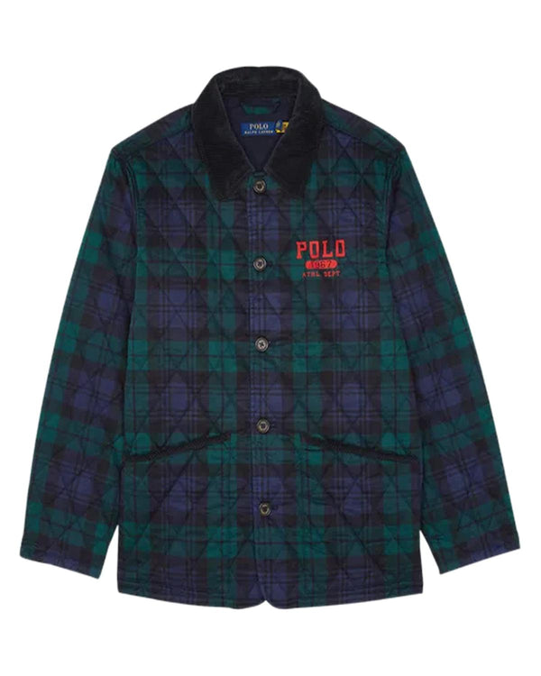 RALPH LAUREN MENS LOGO PLAID BARN COAT HERITAGE BLACKWATCH-Designer Outlet Sales