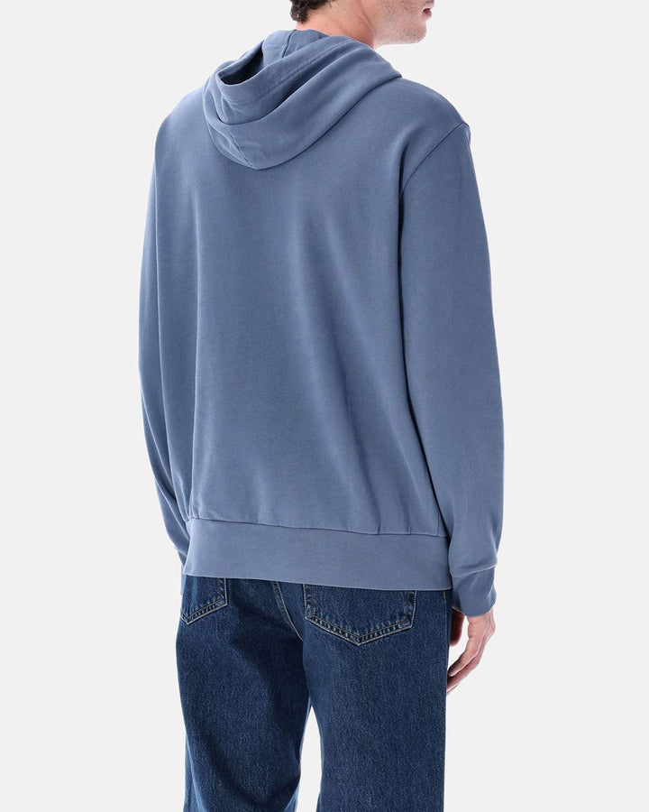 RALPH LAUREN MENS LOOPBACK FLEECE HOODIE CAPRI BLUE-Designer Outlet Sales