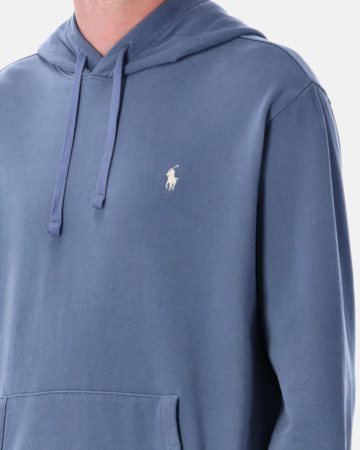 RALPH LAUREN MENS LOOPBACK FLEECE HOODIE CAPRI BLUE-Designer Outlet Sales